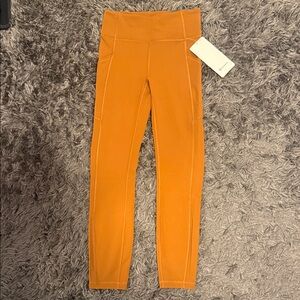lululemon athletica Orange Leggings invigorate HR Tight 25” size 4 NWT